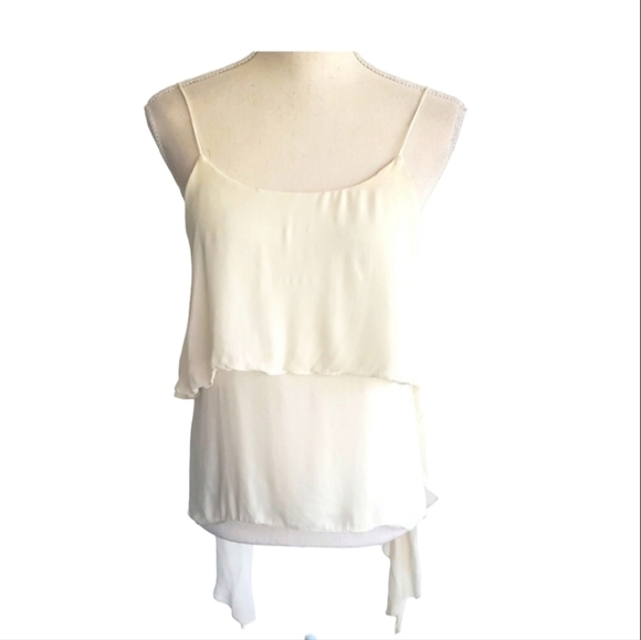 Alice + Olivia White Silk Layered Camisole - Picture 1 of 9